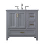 Altair Isla 36" Single Bathroom Vanity Set with Aosta White Engineered Stone Countertop