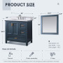 Altair Isla 36" Single Bathroom Vanity Set with Aosta White Engineered Stone Countertop