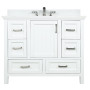 Altair Isla 42" Single Bathroom Vanity Set with Aosta White Engineered Stone Countertop