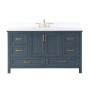 Altair Isla 60" Single Bathroom Vanity Set with Aosta White Engineered Stone Countertop