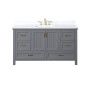 Altair Isla 60" Single Bathroom Vanity Set with Aosta White Engineered Stone Countertop