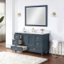 Altair Isla 60" Single Bathroom Vanity Set with Aosta White Engineered Stone Countertop