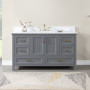 Altair Isla 60" Single Bathroom Vanity Set with Aosta White Engineered Stone Countertop