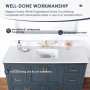 Altair Isla 60" Single Bathroom Vanity Set with Aosta White Engineered Stone Countertop