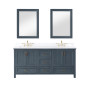 Altair Isla 72" Double Bathroom Vanity Set with Aosta White Engineered Stone Countertop
