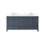 Altair Isla 72" Double Bathroom Vanity Set with Aosta White Engineered Stone Countertop