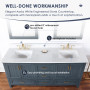 Altair Isla 72" Double Bathroom Vanity Set with Aosta White Engineered Stone Countertop