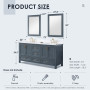 Altair Isla 72" Double Bathroom Vanity Set with Aosta White Engineered Stone Countertop