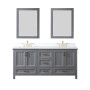 Altair Isla 72" Double Bathroom Vanity Set with Aosta White Engineered Stone Countertop