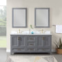 Altair Isla 72" Double Bathroom Vanity Set with Aosta White Engineered Stone Countertop