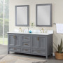 Altair Isla 72" Double Bathroom Vanity Set with Aosta White Engineered Stone Countertop