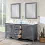 Altair Isla 72" Double Bathroom Vanity Set with Aosta White Engineered Stone Countertop