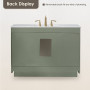 Altair Ivy Bathroom Vanity Set in Vintage Green and Carrara White Marble Countertop No Mirror