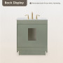 Altair Ivy Bathroom Vanity Set in Vintage Green and Carrara White Marble Countertop No Mirror