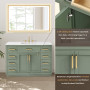 Altair Ivy Bathroom Vanity Set in Vintage Green and Carrara White Marble Countertop No Mirror