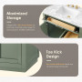 Altair Ivy Bathroom Vanity Set in Vintage Green and Carrara White Marble Countertop No Mirror