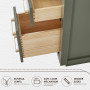 Altair Ivy Bathroom Vanity Set in Vintage Green and Carrara White Marble Countertop No Mirror