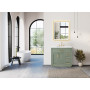 Altair Ivy Bathroom Vanity Set in Vintage Green and Carrara White Marble Countertop No Mirror