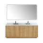 Altair Kesia 60" Double Bathroom Vanity Set with Aosta White Composite Stone Countertop