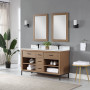 Altair Kesia 60" Double Bathroom Vanity Set with Aosta White Composite Stone Countertop