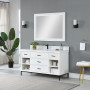 Altair Kesia 60" Single Bathroom Vanity Set with Carrara White Composite Stone Countertop
