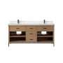 Altair Kesia 72" Double Bathroom Vanity Set with Aosta White Composite Stone Countertop