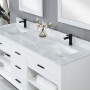 Altair Kesia 72" Double Bathroom Vanity Set with Aosta White Composite Stone Countertop