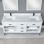 Altair Kesia 72" Double Bathroom Vanity Set with Aosta White Composite Stone Countertop