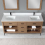 Altair Kesia 72" Double Bathroom Vanity Set with Aosta White Composite Stone Countertop