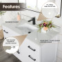 Altair Laurel 48" Single Bathroom Vanity with Calacatta White Quartz Countertop