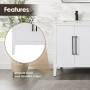 Altair Laurel 72" Double Bathroom Vanity with Calacatta White Quartz Countertop