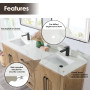 Altair Laurel 72" Double Bathroom Vanity with Calacatta White Quartz Countertop