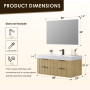 Altair Livia 48" Wall-mounted Single Bathroom Vanity with White Artificial Drop-in Sink