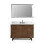 Altair Mowry Bathroom Vanity in Brown Brushed Oak with Grain White Engineered Stone Countertop Altair Mowry Bathroom Vanity in Brown Brushed Oak with Grain White Engineered Stone Countertop