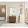 Altair Mowry Bathroom Vanity in Brown Brushed Oak with Grain White Engineered Stone Countertop Altair Mowry Bathroom Vanity in Brown Brushed Oak with Grain White Engineered Stone Countertop