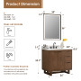 Altair Mowry Bathroom Vanity in Brown Brushed Oak with Grain White Engineered Stone Countertop Altair Mowry Bathroom Vanity in Brown Brushed Oak with Grain White Engineered Stone Countertop