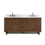 Altair Mowry Bathroom Vanity in Brown Brushed Oak with Grain White Engineered Stone Countertop Altair Mowry Bathroom Vanity in Brown Brushed Oak with Grain White Engineered Stone Countertop