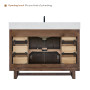 Altair Mowry Bathroom Vanity in Brown Brushed Oak with Grain White Engineered Stone Countertop Altair Mowry Bathroom Vanity in Brown Brushed Oak with Grain White Engineered Stone Countertop