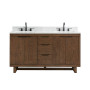 Altair Mowry Bathroom Vanity in Brown Brushed Oak with Grain White Engineered Stone Countertop Altair Mowry Bathroom Vanity in Brown Brushed Oak with Grain White Engineered Stone Countertop