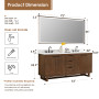 Altair Mowry Bathroom Vanity in Brown Brushed Oak with Grain White Engineered Stone Countertop Altair Mowry Bathroom Vanity in Brown Brushed Oak with Grain White Engineered Stone Countertop