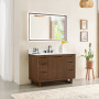 Altair Mowry Bathroom Vanity in Brown Brushed Oak with Grain White Engineered Stone Countertop Altair Mowry Bathroom Vanity in Brown Brushed Oak with Grain White Engineered Stone Countertop