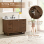 Altair Mowry Bathroom Vanity in Brown Brushed Oak with Grain White Engineered Stone Countertop Altair Mowry Bathroom Vanity in Brown Brushed Oak with Grain White Engineered Stone Countertop