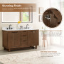 Altair Mowry Bathroom Vanity in Brown Brushed Oak with Grain White Engineered Stone Countertop Altair Mowry Bathroom Vanity in Brown Brushed Oak with Grain White Engineered Stone Countertop