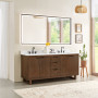 Altair Mowry Bathroom Vanity in Brown Brushed Oak with Grain White Engineered Stone Countertop Altair Mowry Bathroom Vanity in Brown Brushed Oak with Grain White Engineered Stone Countertop
