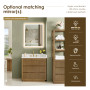Altair Navan Bathroom Vanity in Weathered Brown with Grain White Engineered Stone Countertop No Mirror