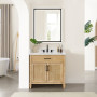Altair Salome Bathroom Vanity in Weathered Fir with Grain White Engineered Stone Countertop