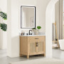 Altair Salome Bathroom Vanity in Weathered Fir with Grain White Engineered Stone Countertop