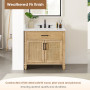 Altair Salome Bathroom Vanity in Weathered Fir with Grain White Engineered Stone Countertop