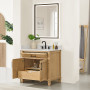 Altair Salome Bathroom Vanity in Weathered Fir with Grain White Engineered Stone Countertop