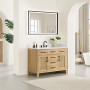 Altair Salome Bathroom Vanity in Weathered Fir with Grain White Engineered Stone Countertop